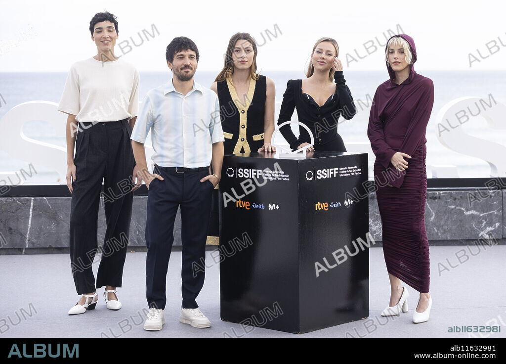 Isabel Peña, Pedro Martín Calero, Mathilde Ollivier, Ester Expósito and Malena Villa attended 'El Llanto' Photocall during 72st San Sebastian International Film Festival at Kursaal Palace on September 25, 2024 in Donostia / San Sebastian, Spain.