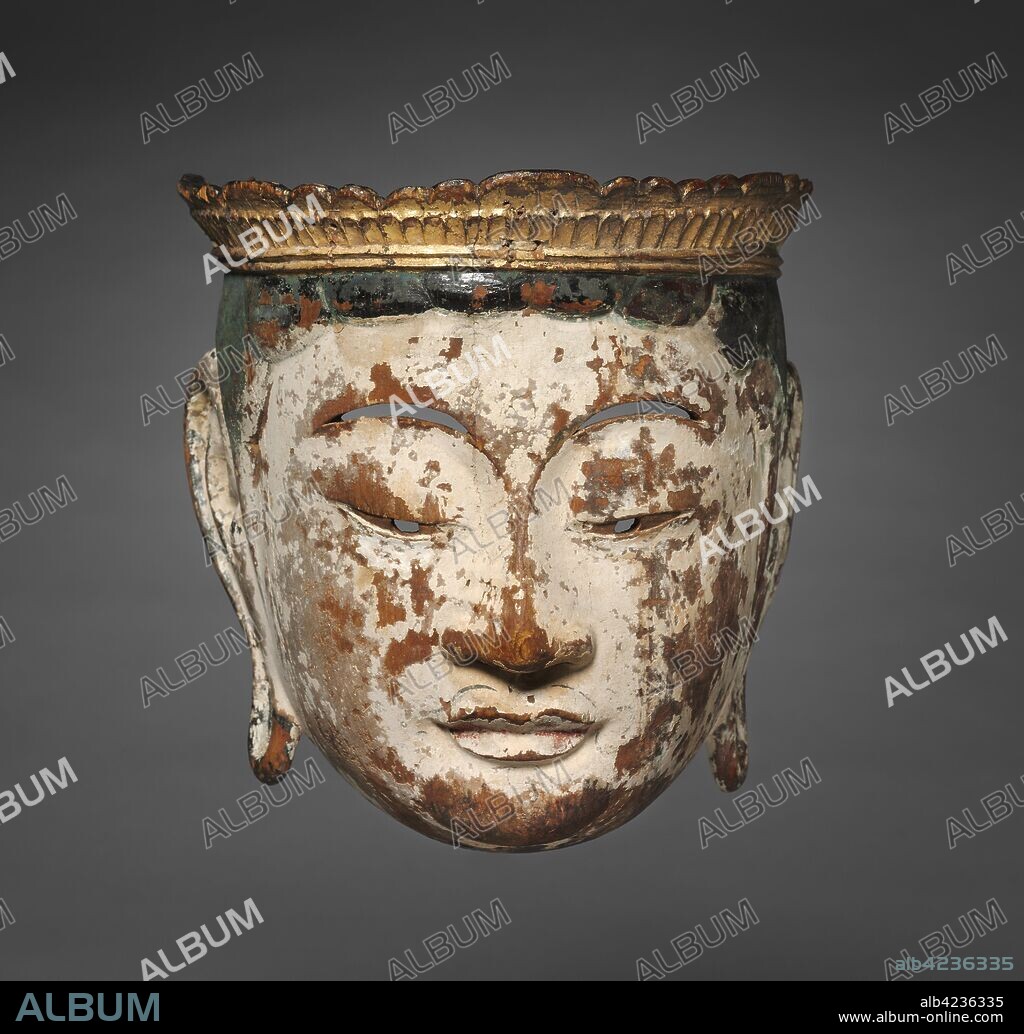 Processional Mask of a Bodhisattva: Gyodo Mask, late 1100s. Japan, late Heian Period (c. 900-1185). Wood, lacquered and painted; overall: 22 x 16 cm (8 11/16 x 6 5/16 in.).