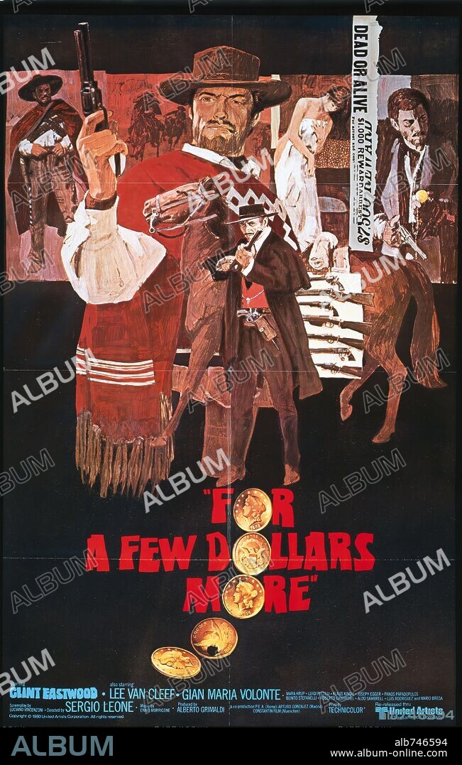 Poster of FOR A FEW DOLLARS MORE, 1965 (PER QUALCHE DOLLARO IN PIU), directed by SERGIO LEONE. Copyright CONSTANTIN FILM PRODUKTION.