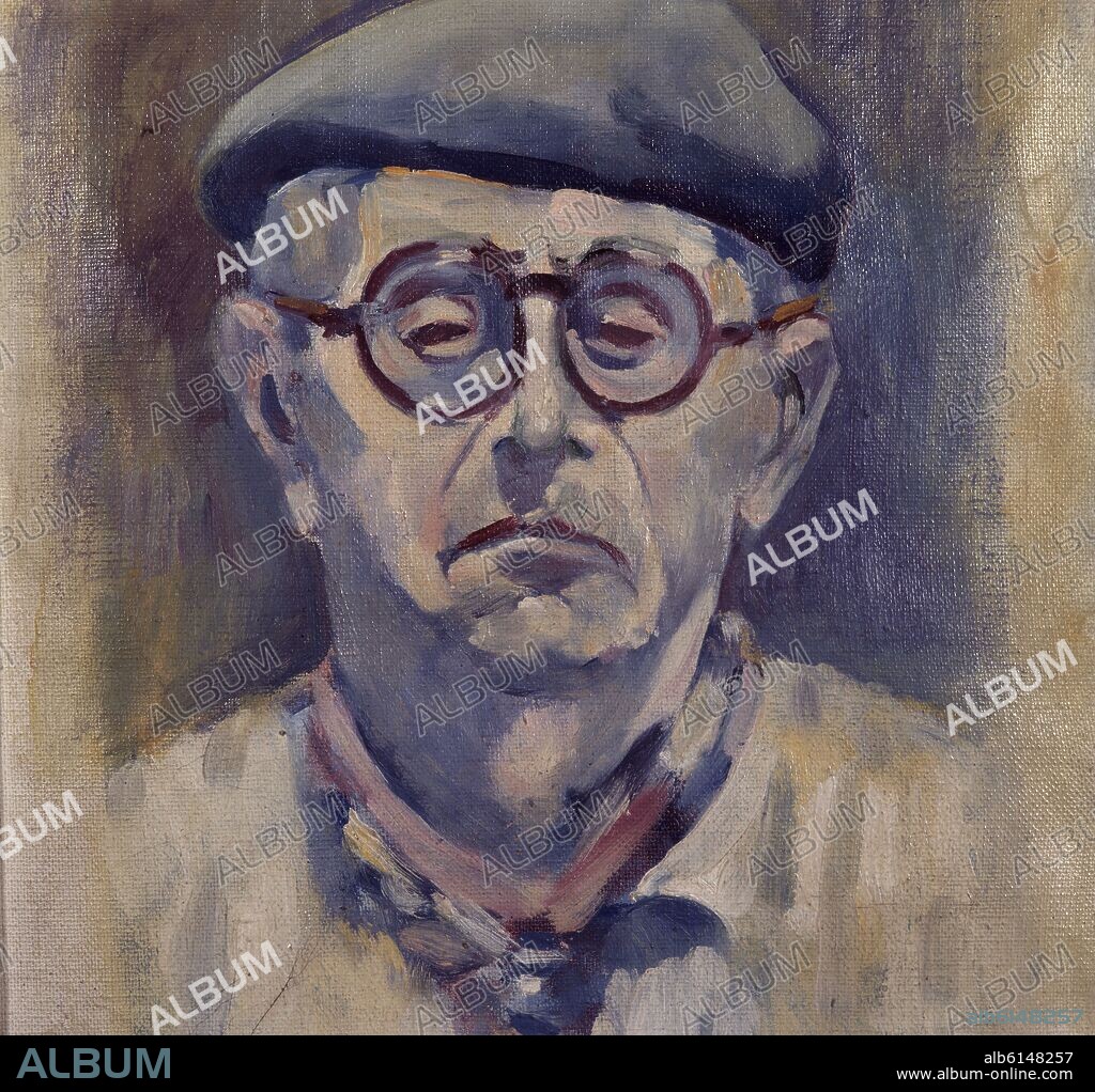 MANOLO HUGUE (1872-1945). AUTORRETRATO - 1941 - OLEO/TABLA - 25X26 CM.