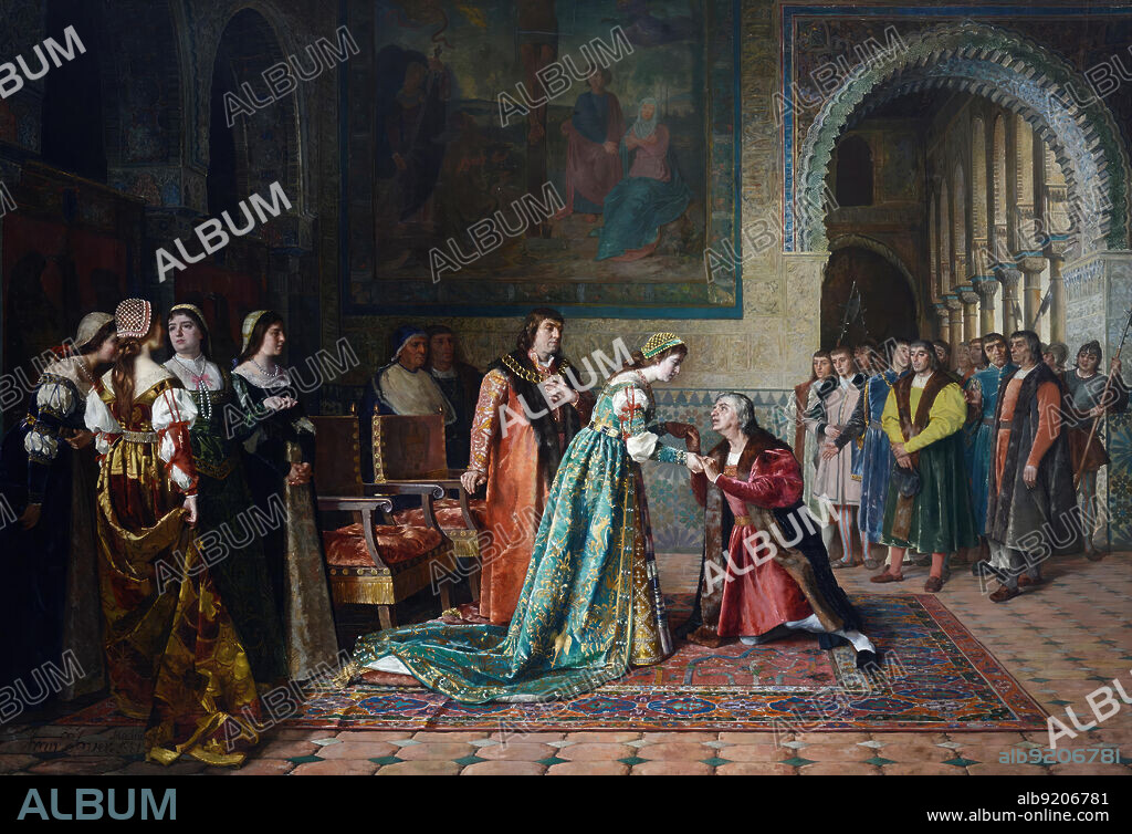 FRANCISCO JOVER Y CASANOVA/ Replenishment of Columbus 1881. Oil on canvas, 328 x 496 cm. Deposited in the Gravina Museum of Fine Arts, in Alicante.