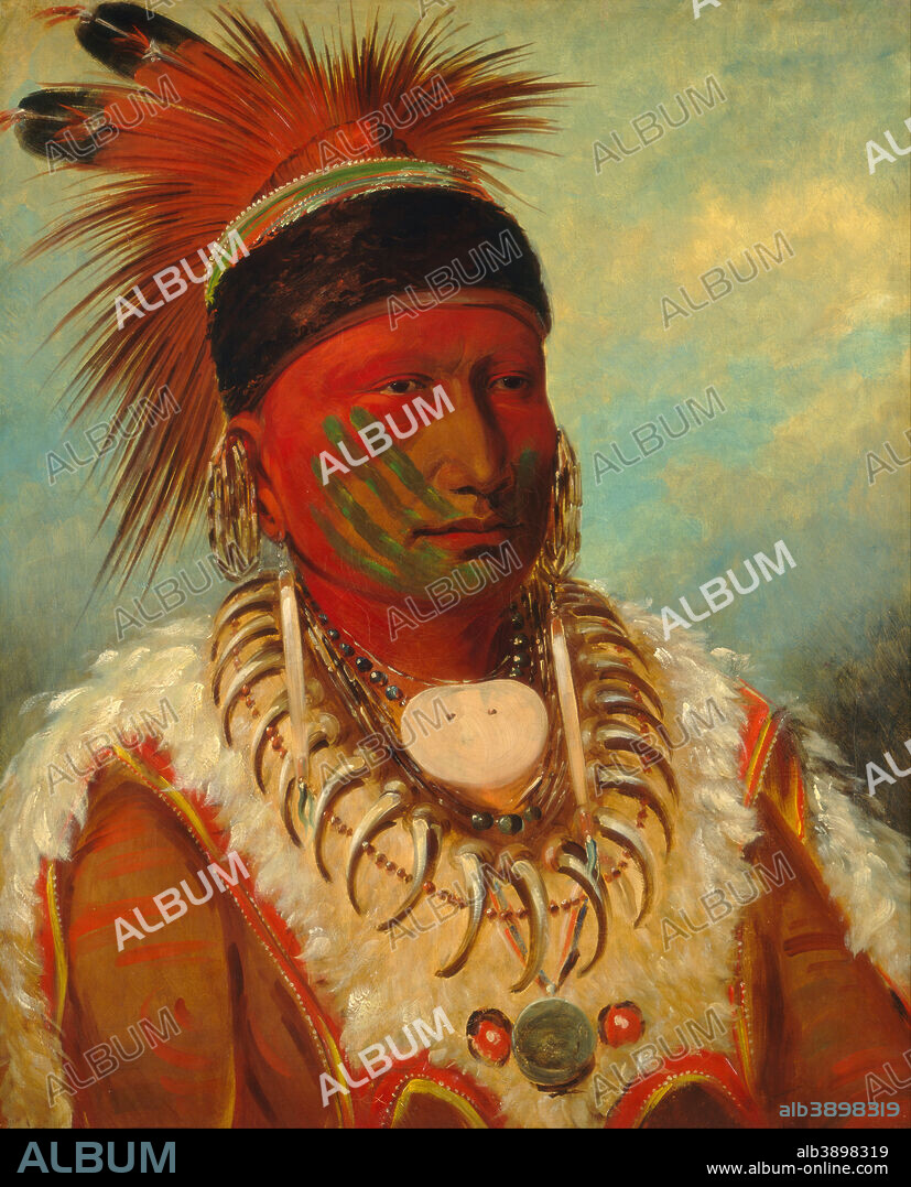 GEORGE CATLIN. The White Cloud, Head Chief of the Iowas. Date/Period: 1844/1845. Painting. Oil on canvas. Height: 70.5 cm (27.7 in); Width: 58 cm (22.8 in).