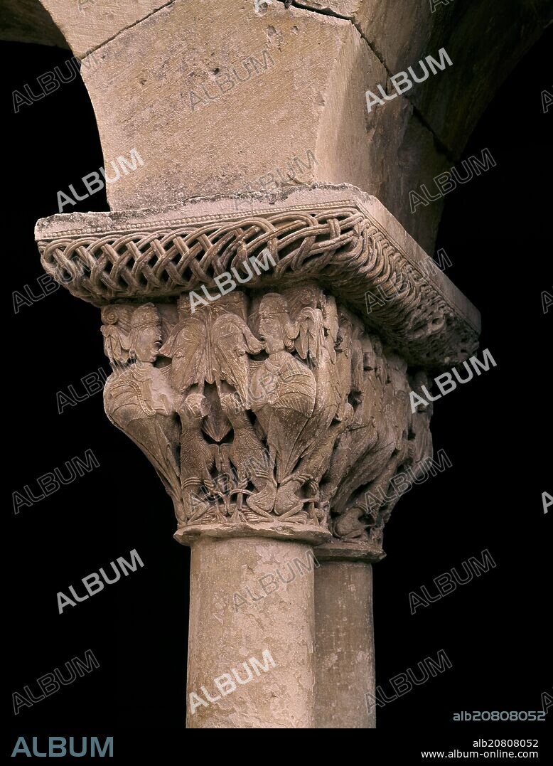 CAPITEL DEL CLAUSTRO DEL MONASTERIO DE SANTO DOMINGO DE SILOS - SIGLO XI/XII - ROMANICO BURGALES.