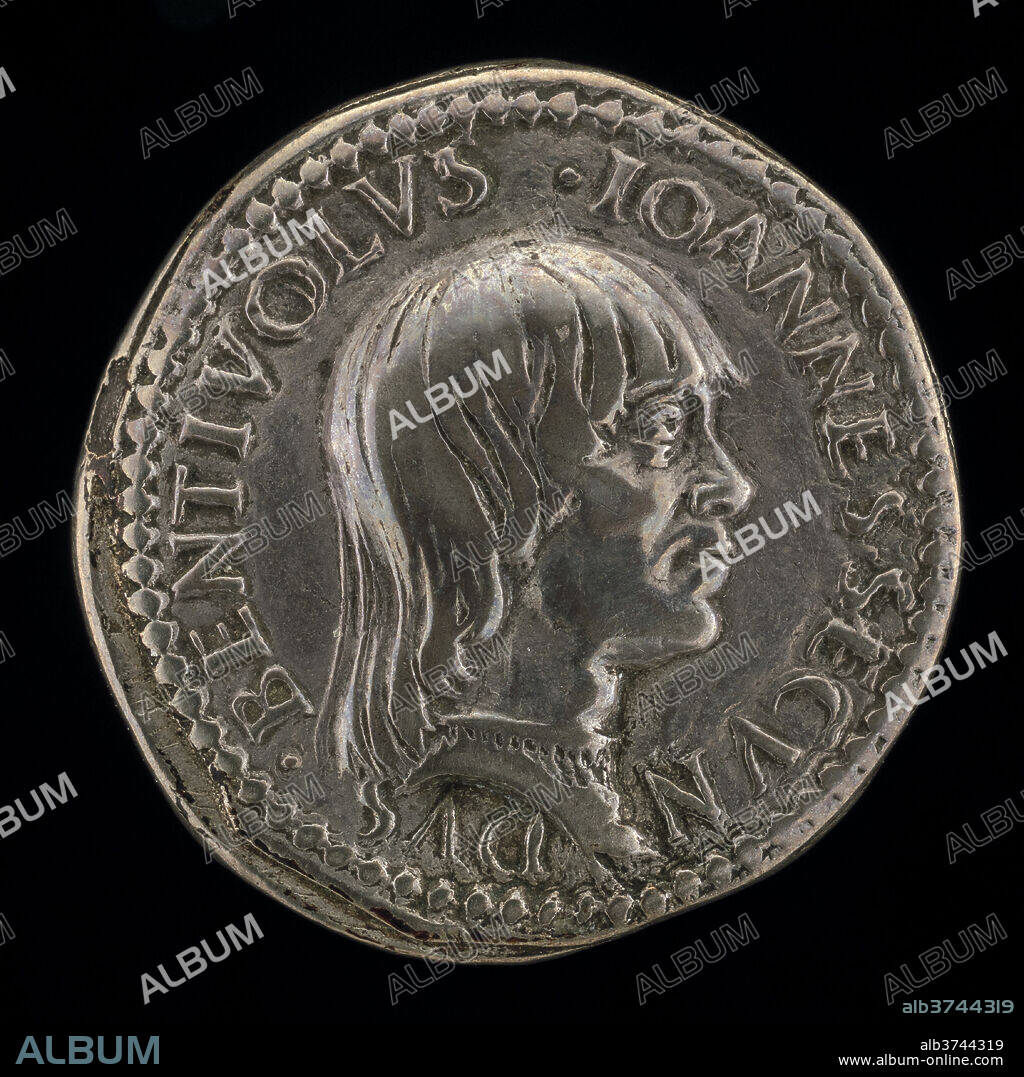ATTRIBUTED TO FRANCESCO FRANCIA. Giovanni II Bentivoglio, 1443-1509, Lord of Bologna 1462-1506 [obverse]. Dimensions: overall (diameter): 1.8 cm (11/16 in.) gross weight: 3 gr. Medium: silver.
