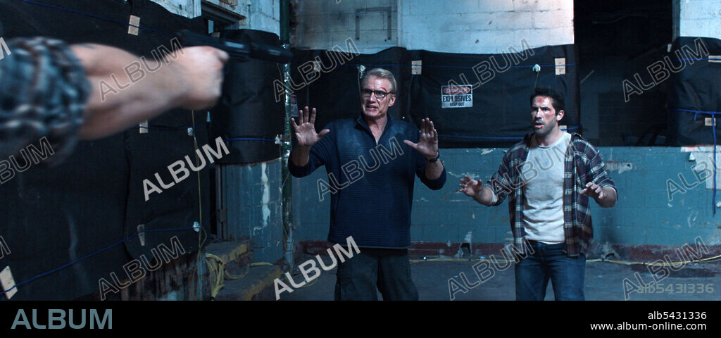 DOLPH LUNDGREN and SCOTT ADKINS in CASTLE FALLS, 2021, directed by DOLPH LUNDGREN. Copyright VMI Worldwide.
