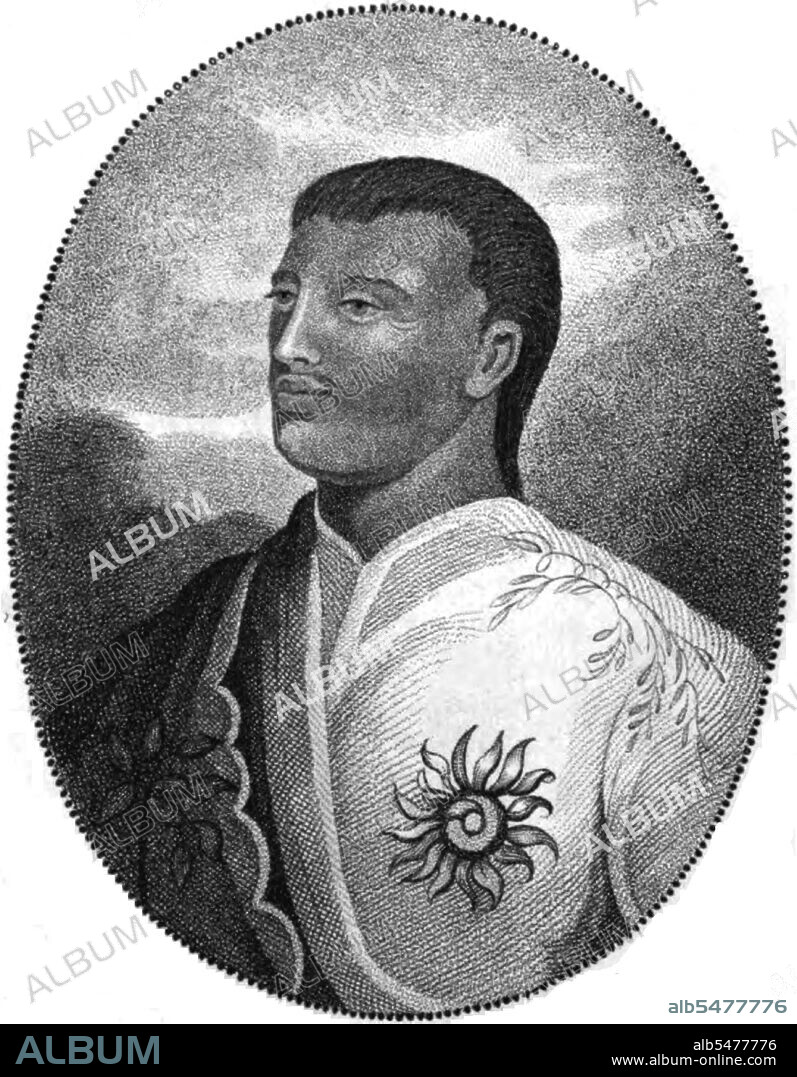 Pomare II, King of Tahiti (1774 - December 7, 1821), fully Tu Tunuieaiteatua Pomare II or in modern orthography Tu Tu-nui-?e?a-i-te-atua Pomare II (historically misspelled as Tu Tunuiea'aite-a-tua), was the second king of Tahiti between 1782 and 1821. He was installed by his father Pomare I at Tarahoi, 13 February 1791. He ruled under regency from 1782 to 1803. Initially recognised as supreme sovereign and Ari?i-maro-?ura by the ruler of Huahine, he was subsequently forced to take refuge in Mo?orea 22 December 1808, but returned and defeated his enemies at the Battle of Te Feipi, 15 November 1815. He was thereafter recognised as undisputed king (Te Ari?i-nui-o-Tahiti) of Tahiti, Mo?orea and its dependencies. He was baptised 16 May 1819 at the Royal Chapel, Pape?ete - Christianity and the support of English missionaries aided the centralisation of monarchic power. Pomare II died at Motu Uta, Mo?orea, 7 December 1821. He was succeeded by Teri?i-ta-ria Pomare III, who reigned 1821-1827.