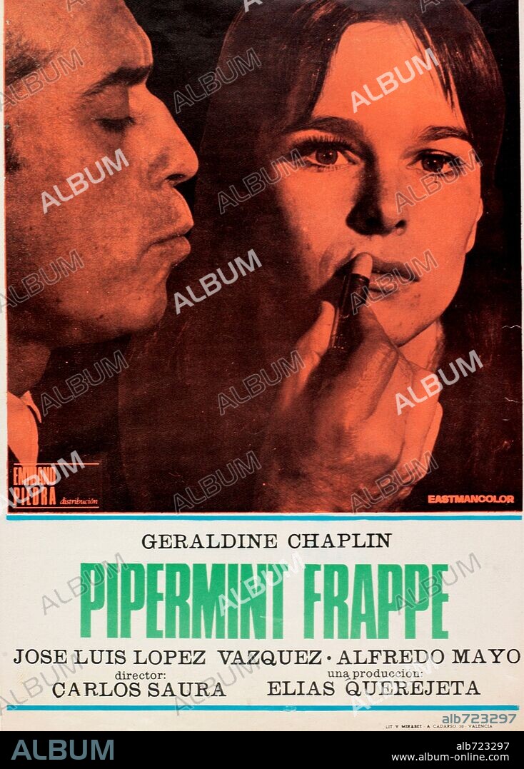 Poster de PEPPERMINT FRAPPE, 1967, dirigida por CARLOS SAURA. Copyright ELIAS QUEREJETA, P.C.