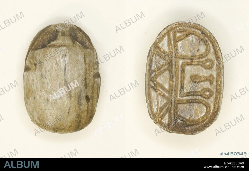 ANCIENT EGYPTIAN. Scarab: Floral Motifs, Hieroglyphs, and Geometric Designs. Egyptian. Date: 1650 BC-1550 BC. Dimensions: 1.9 × 1.3 × 0.6 cm (3/4 × 1/2 × 1/4 in.). Steatite. Origin: Egypt.