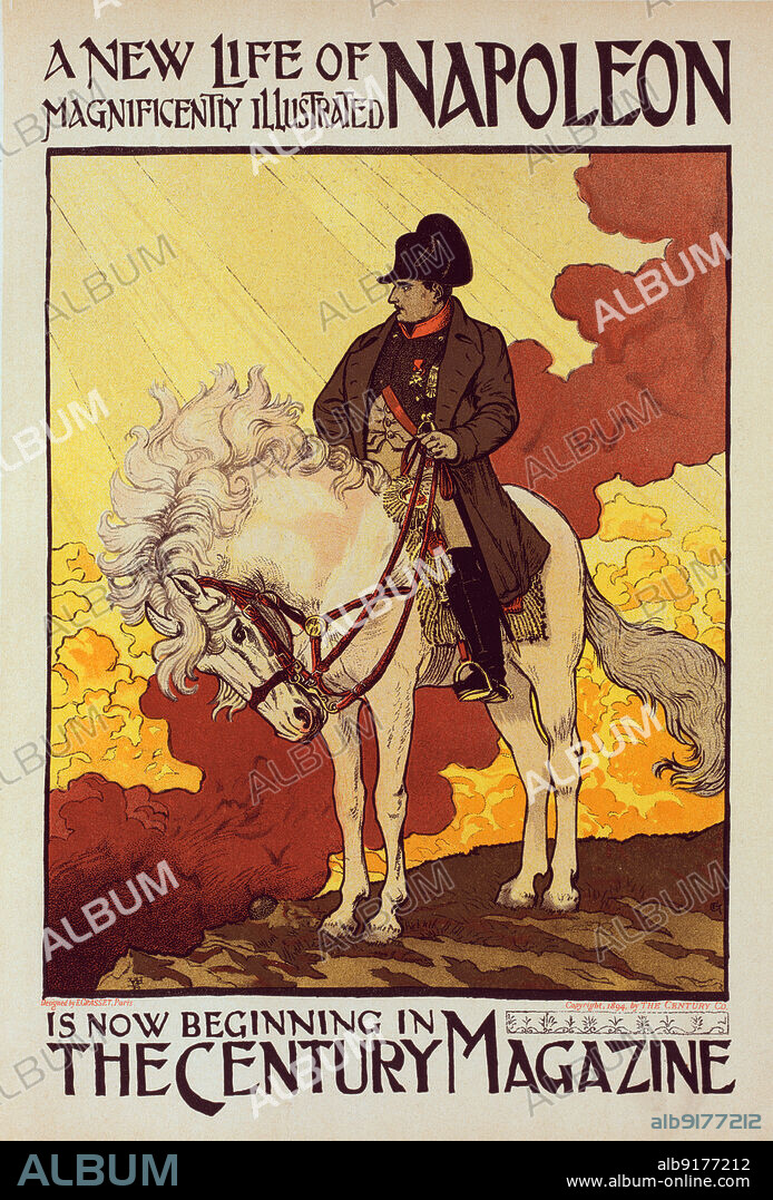 EUGENE SAMUEL GRASSET. Affiche pour "The Century Magazine", "Napoléon"., c1898. [Publisher: Imprimerie Chaix; Place: Paris].