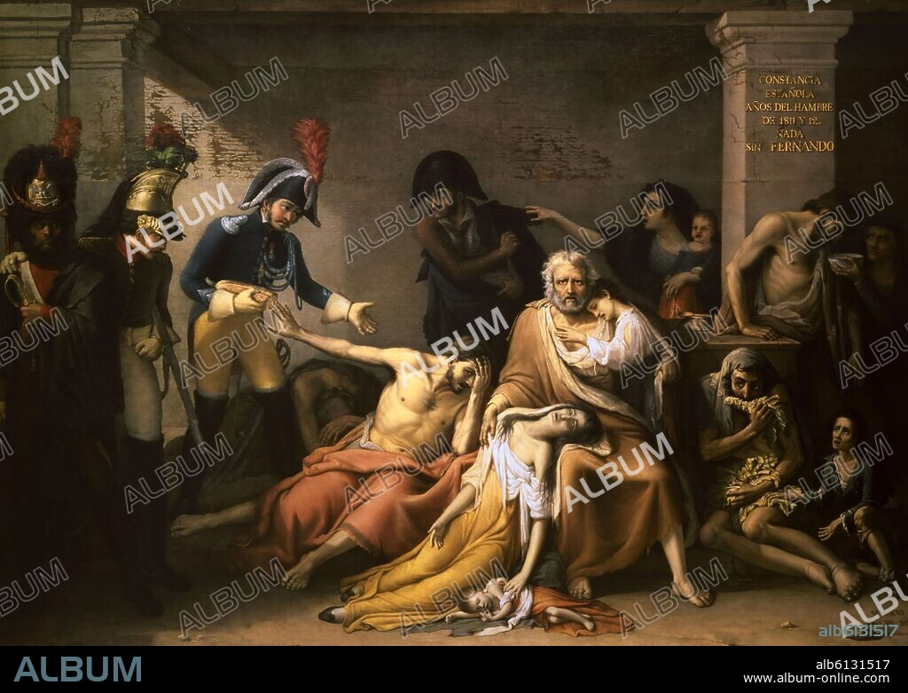 JOSE APARICIO (1770-1838). LOS AÑOS DE HAMBRE EN MADRID ENTRE 1811 Y 1812 - PINTADO EN 1818 - NEOCLASICISMO ESPAÑOL - O/L - 437 x 315 cm.