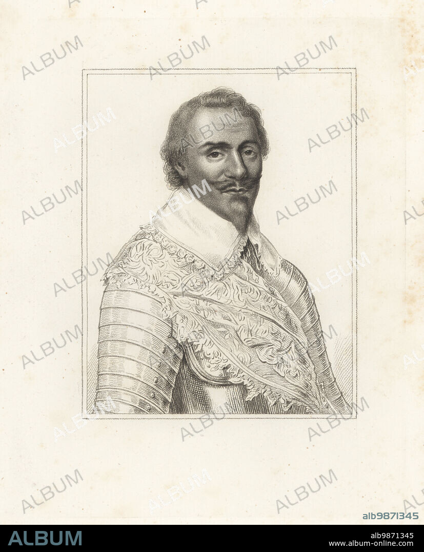 Sir John Ruthven, English Civil War general, died 1648. Military officer who also fought in Denmark and Sweden in the Thirty Years' War. General Ruthven. In flat collar, sash and plate armour. From a drawing in the King's Clarendon. Copperplate engraving from Samuel Woodburns Gallery of Rare Portraits Consisting of Original Plates, George Jones, 102 St Martins Lane, London, 1816.