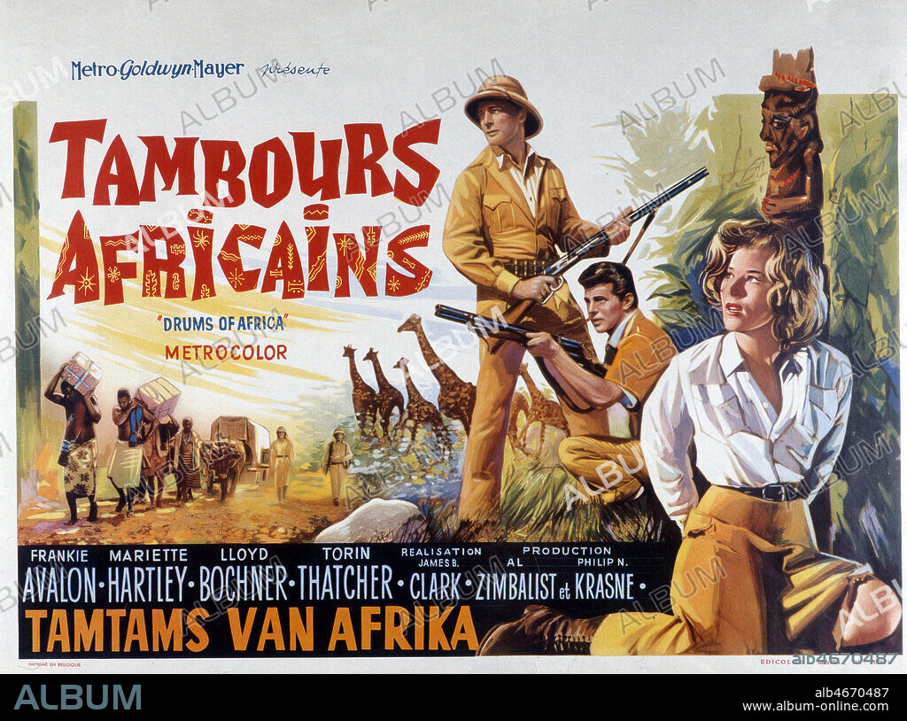 'Tambours africains'. Affiche du film realise par James B. CLARK en 1963. Credit : Collection Jonas/KHARBINE-TAPABOR.