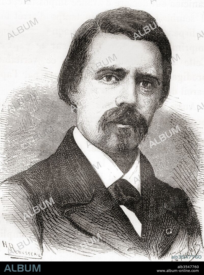 David Edward Hughes, 1831 – 1900. Anglo-American inventor, practical experimenter and professor of music. Also known for his work on the printing telegraph and the microphone. From Les Merveilles de la Science, published c.1870.