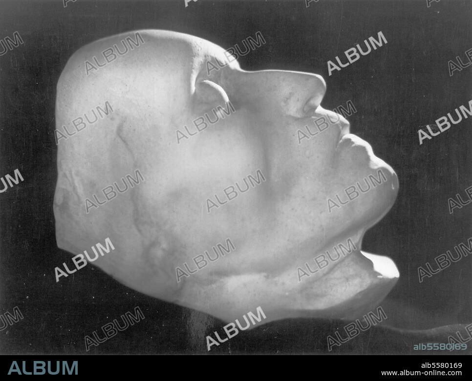 Beethoven, Ludwig van Komponist Bonn (getauft) 17.12.1770 - Wien 26.3.1827. Totenmaske, Profil. Abgenommen am 28. März 1827 von Josef Danhauser (1805-1845).