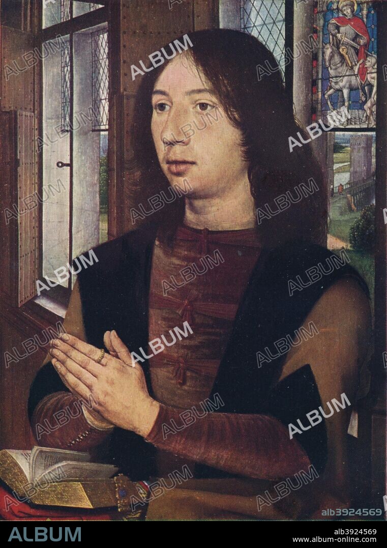 'Maarten van Nieuwenhove, from The Diptych of Maerten van Nieuwenhove', 1487. Painting held in the Memling Museum, Bruges, Belgium. From A History of Painting, Volume IV by Haldane MacFall. [T. C. and E. C. Jack, London & Edinburgh, 1911].