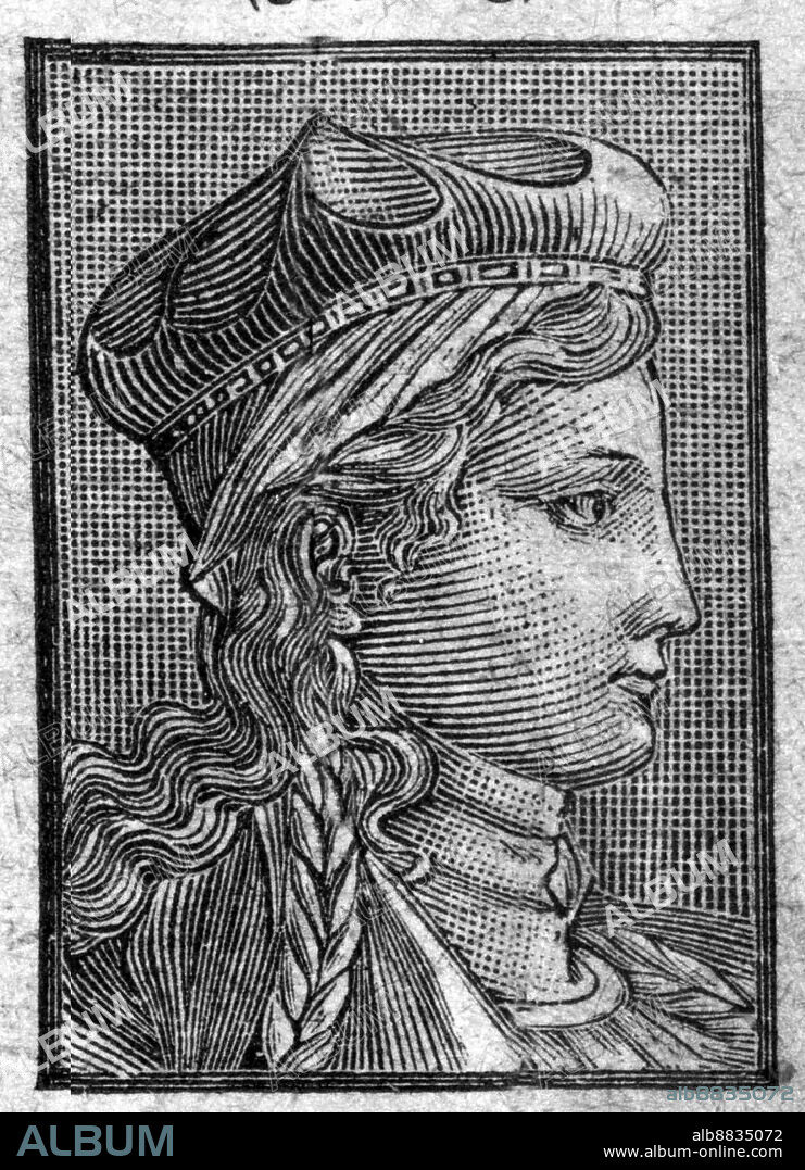 UNKNOWN ARTIST (19TH CENTURY). Portrait of Brunehaut (or Brunehilde) (ca. 534 to 613) wife of Sigebert I.