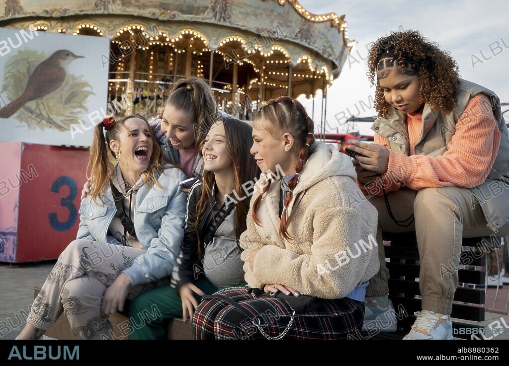 CLAUDIA MEDINA, Carla Quilez, ESTEL COLLADO, JAMILA BENGHARDA and SHEILA BAÑOS in LA MATERNAL, 2022, directed by PILAR PALOMERO. Copyright Inicia Films / RTVE / TV3.