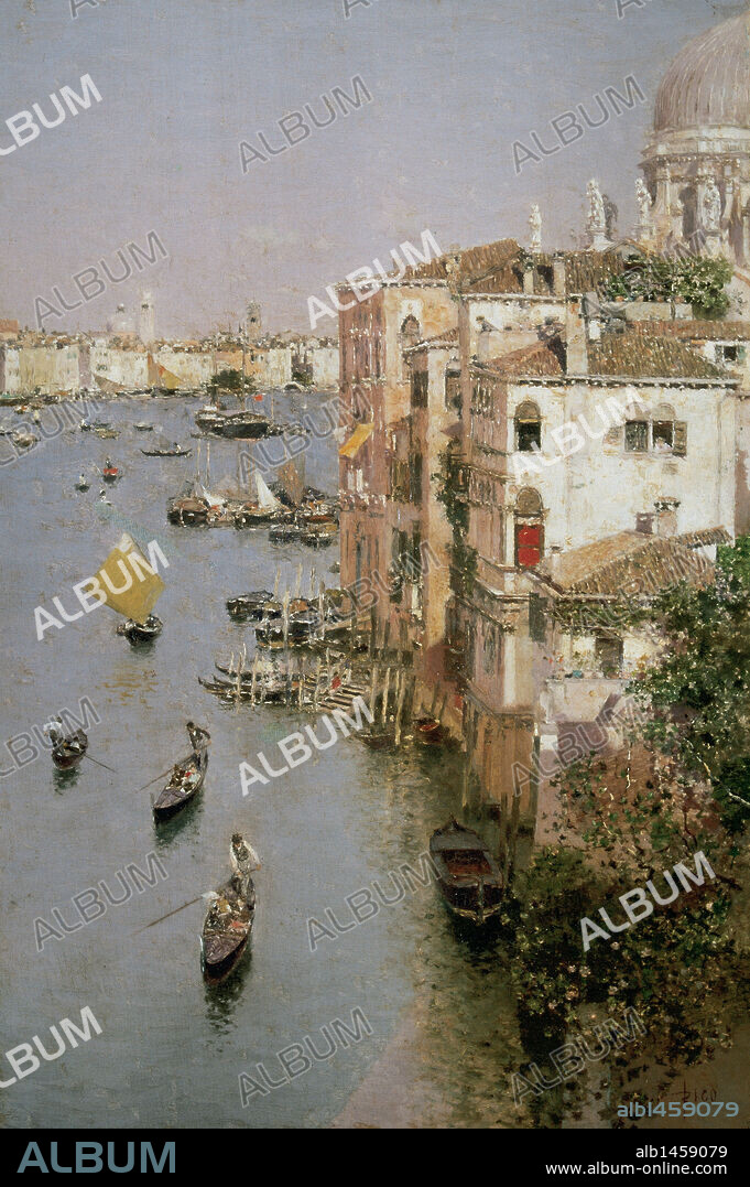 ARTE S. XIX. ESPAÑA. MARTIN RICO ORTEGA (1833-1908). Pintor español. "EL CANAL GRANDE Y LA IGLESIA DE SANTA MARIA DELLA SALUTE DE VENECIA" (finales S. XIX). Museo de Bellas Artes. Buenos Aires. Argentina.