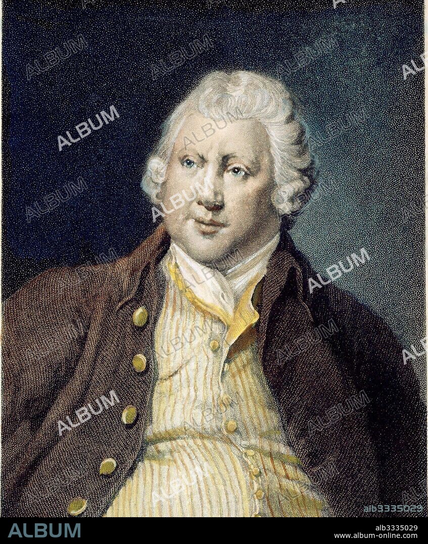 JOSEPH WRIGHT OF DERBY. Portrait of Sir Richard Arkwright (1732–1792).