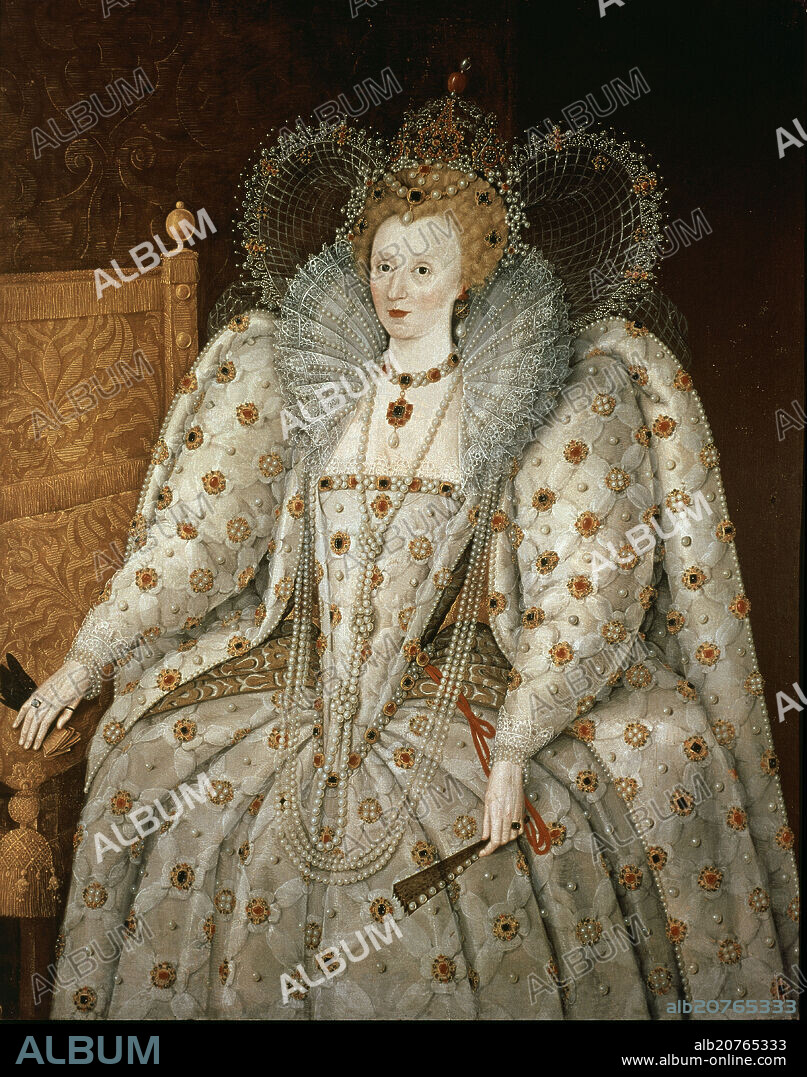 ESCUELA INGLESA. 'Elizabeth I of England', c. 1592, Oil on canvas.