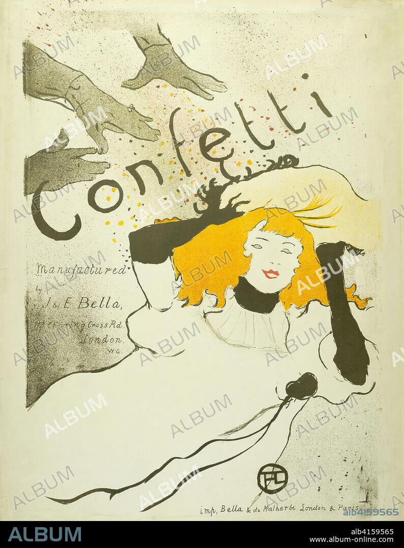 Confetti. Henri de Toulouse-Lautrec; French, 1864-1901. Date: 1894. Dimensions: 573 × 393 mm (image); 573 × 447 mm (sheet). Color lithograph on cream wove paper. Origin: France.