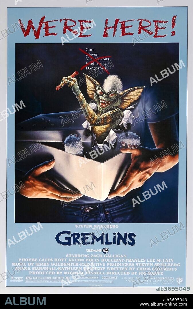 Poster of GREMLINS, 1984, directed by JOE DANTE. Copyright WARNER BROTHERS.