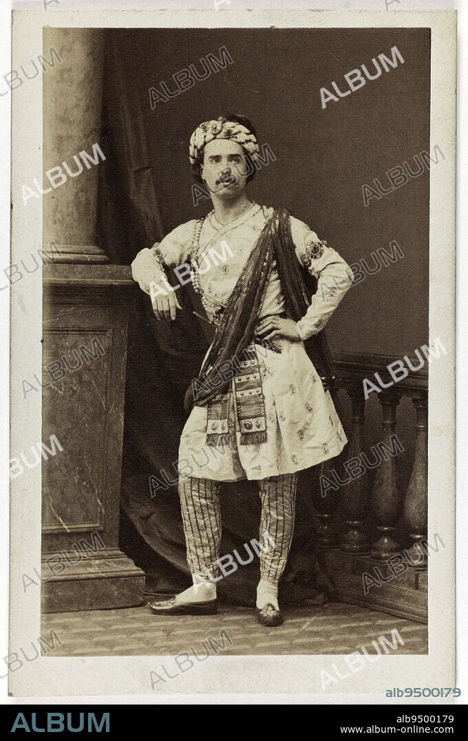 Portrait of Louis Mérante (1828-1887), dancer, choreographer and ballet master at the Opera., Disderi & Cie, Photographer, Between 1860 and 1890, 2nd half of the 19th century, Photography, Graphic arts, Photography, Albumen paper print, Dimensions - Work: Height: 8.5 cm, Width: 5.2 cm, Dimensions: Height: 10.5 cm, Width: 6.2 cm.