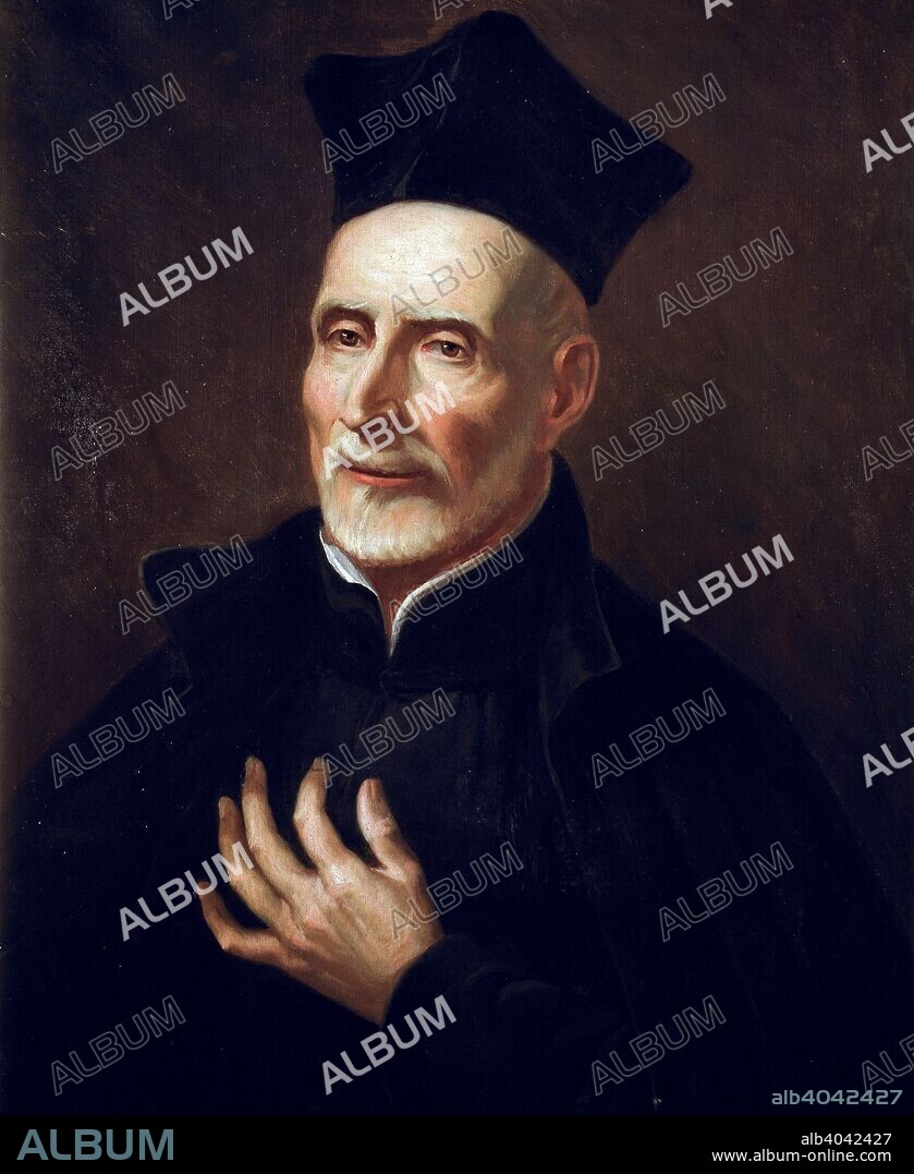 FRANCISCO JOVER Y CASANOVA (1836-1890). CALASANZ , SAN JOSE DE. SACERDOTE Y PEDAGOGO ESPAÑOL. 1556-1648 OLEO DE FRANCISCO JOVER INSTITUTO DE ESPAÑA. MADRID.