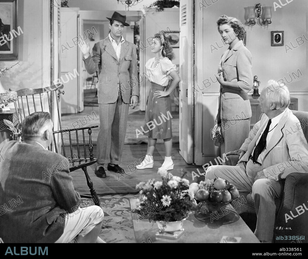 CARY GRANT, HARRY DAVENPORT, MYRNA LOY, RAY COLLINS and SHIRLEY TEMPLE in THE BACHELOR AND THE BOBBY-SOXER, 1947, directed by IRVING REIS. Copyright RKO.