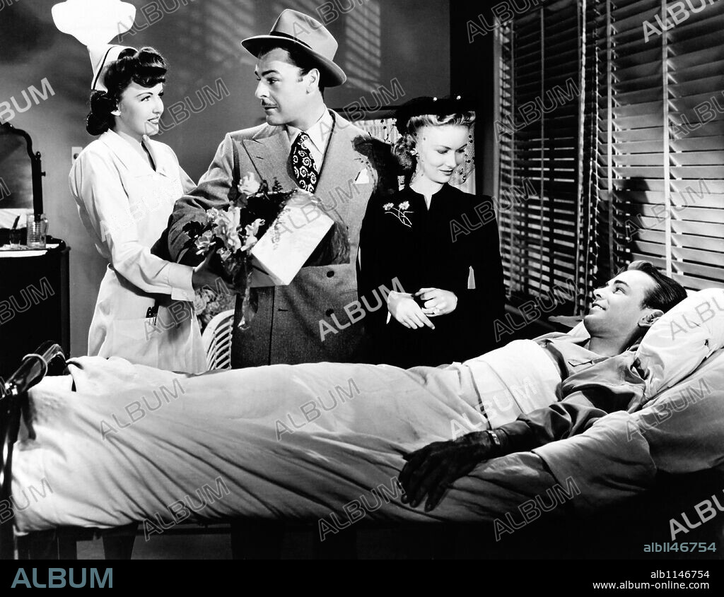 ALAN LADD, BRIAN DONLEVY and VERONICA LAKE in THE GLASS KEY, 1942, directed by STUART HEISLER. Copyright PARAMOUNT PICTURES.
