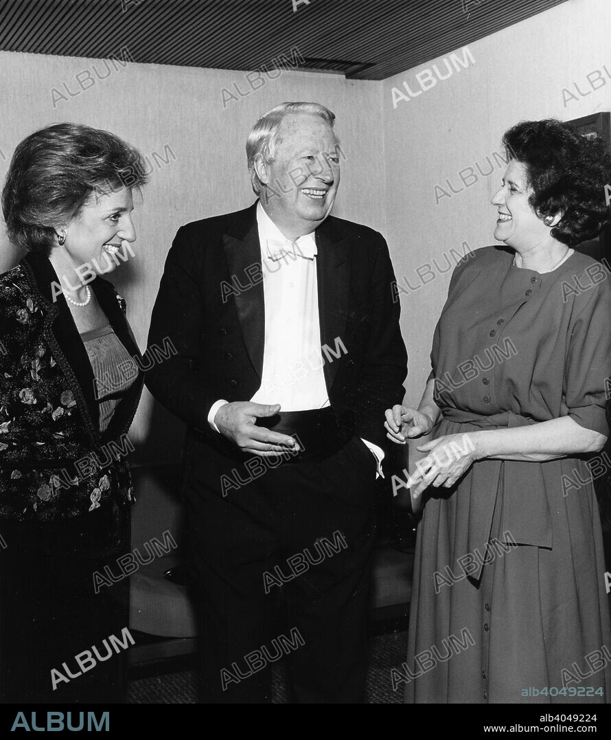 Sir Edward Heath (1916- ), British Prime Minister (1970-74) at ORT Concert with Lady Young and Lilian Hochhauser.
