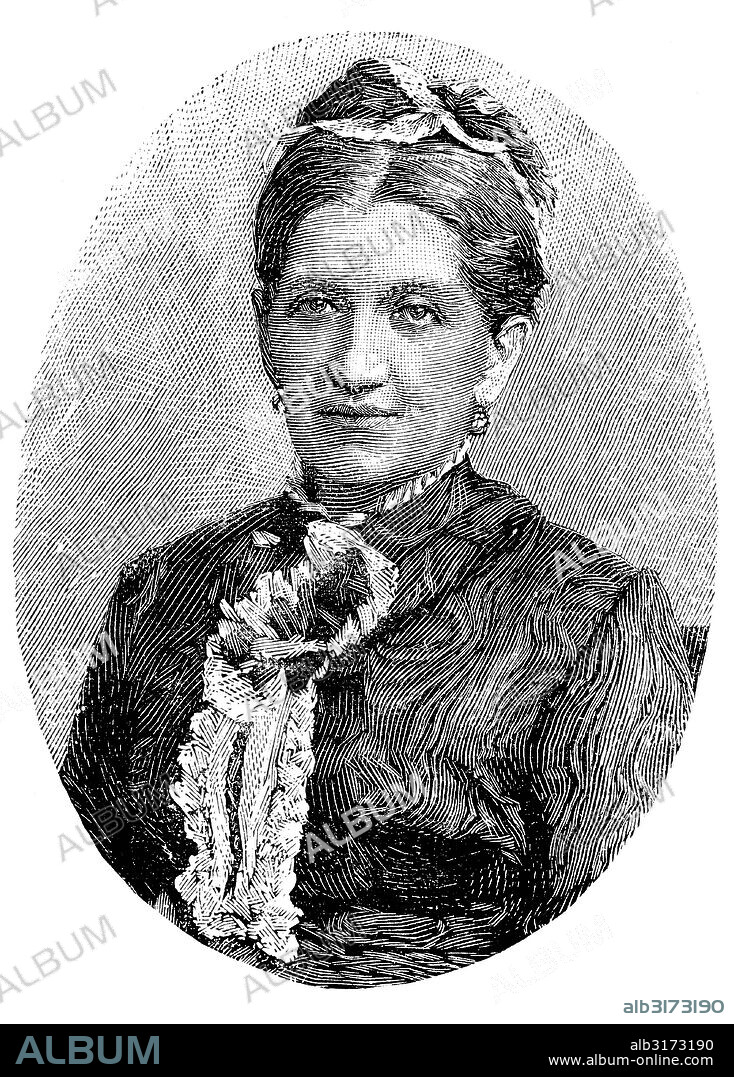 Johanna friederike charlotte dorothea eleonore von bismarck, n?e von puttkamer, 1824 - 1894, wife of otto von bismarck, wood engraving, 1880.