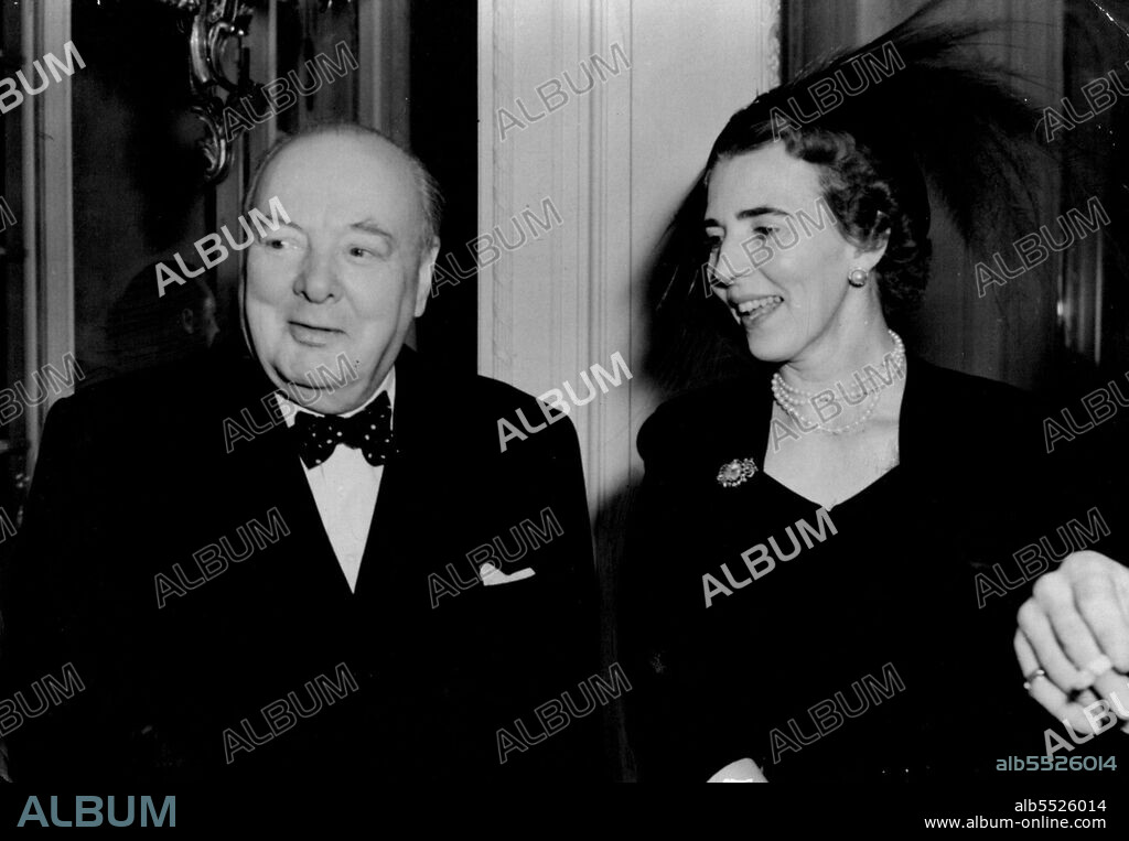 Winston's Birthday Smile : Mr. Winston Churchill's 75th birthday smile when he was ***** pictured at the luncheon with Queen Ingrid of Denmark.Mr. Winston Churchill, who is celebrating his 75th birthday, was guest of honor at a luncheon given at the Danish Embassy, Pont street, London, to-day (Wednesday).The King and Queen of Denmark, at present visiting England, and Mr. Clement Attlee, British Premier, were present. November 30, 1949. (Photo by Reuterphoto).