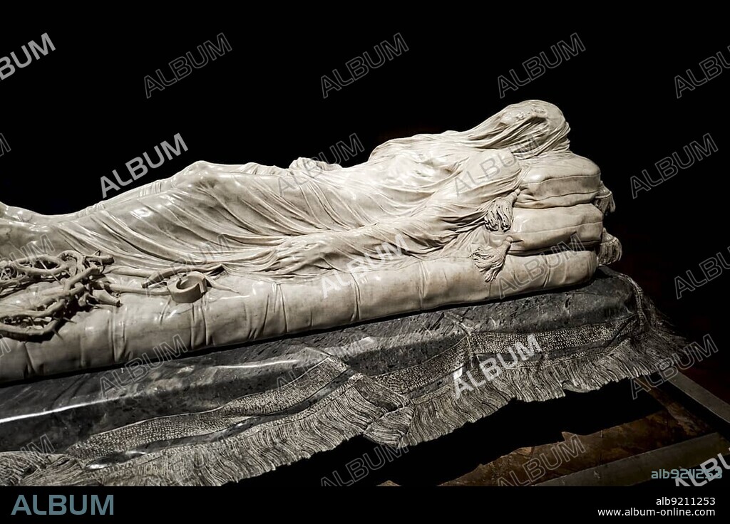 Naples Campania Italy. The Veiled Christ (Cristo velato) is a marble sculpture made by Giuseppe Sanmartino and preserved in the Cappella Sansevero.