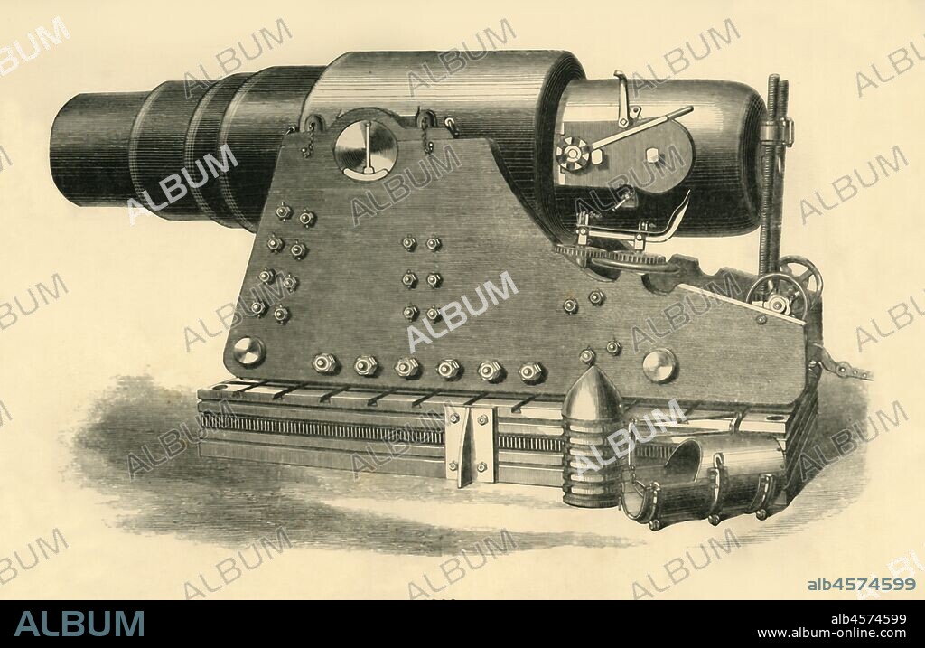 'Krupp's 1000-Pounder Gun', c1872. Heavy artillery made of steel and manufactured by the German company founded by Friedrich Krupp. From "The Franco-Prussian War: its causes, incidents and consequences", Volume I, by Captain H M Hozier. [William Mackenzie, London, 1872].