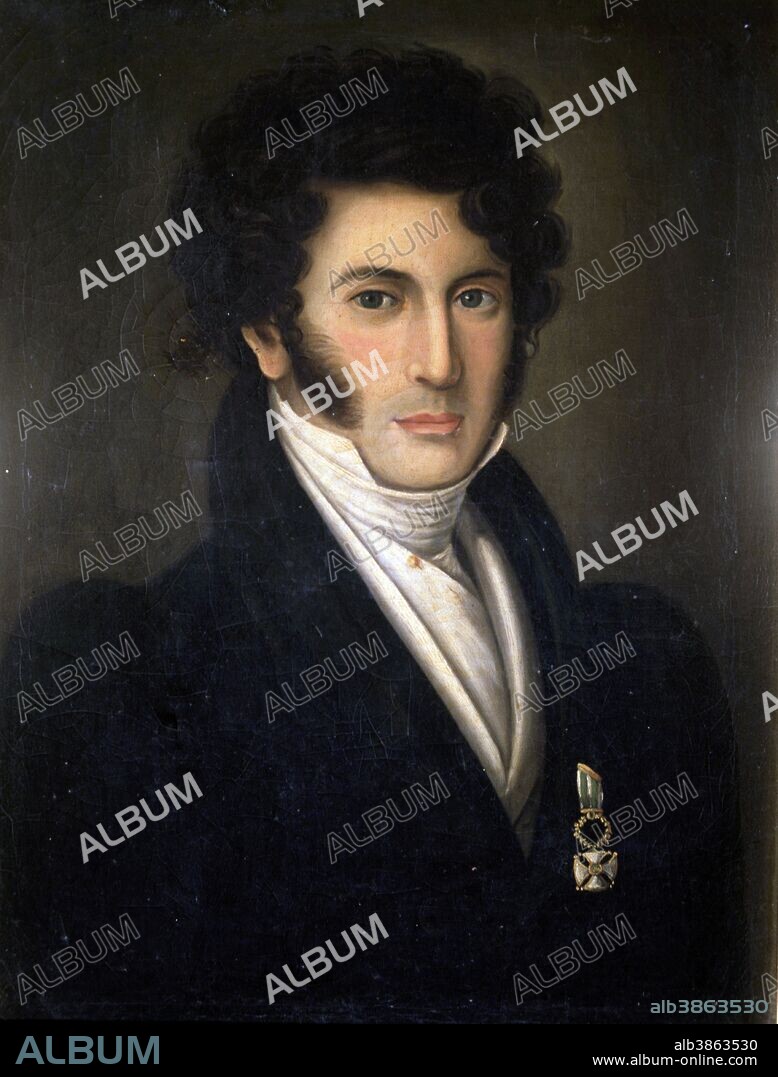JUAN ALVAREZ DE MENDIZABAL. POLITICO ESPAÑOL.CADIZ 1790-1853. PREIDENTE DEL GOBIERNO. 1842. RETRATO ANONIMO. MUSEO HISTORICO MUNICIPAL . CADIZ.