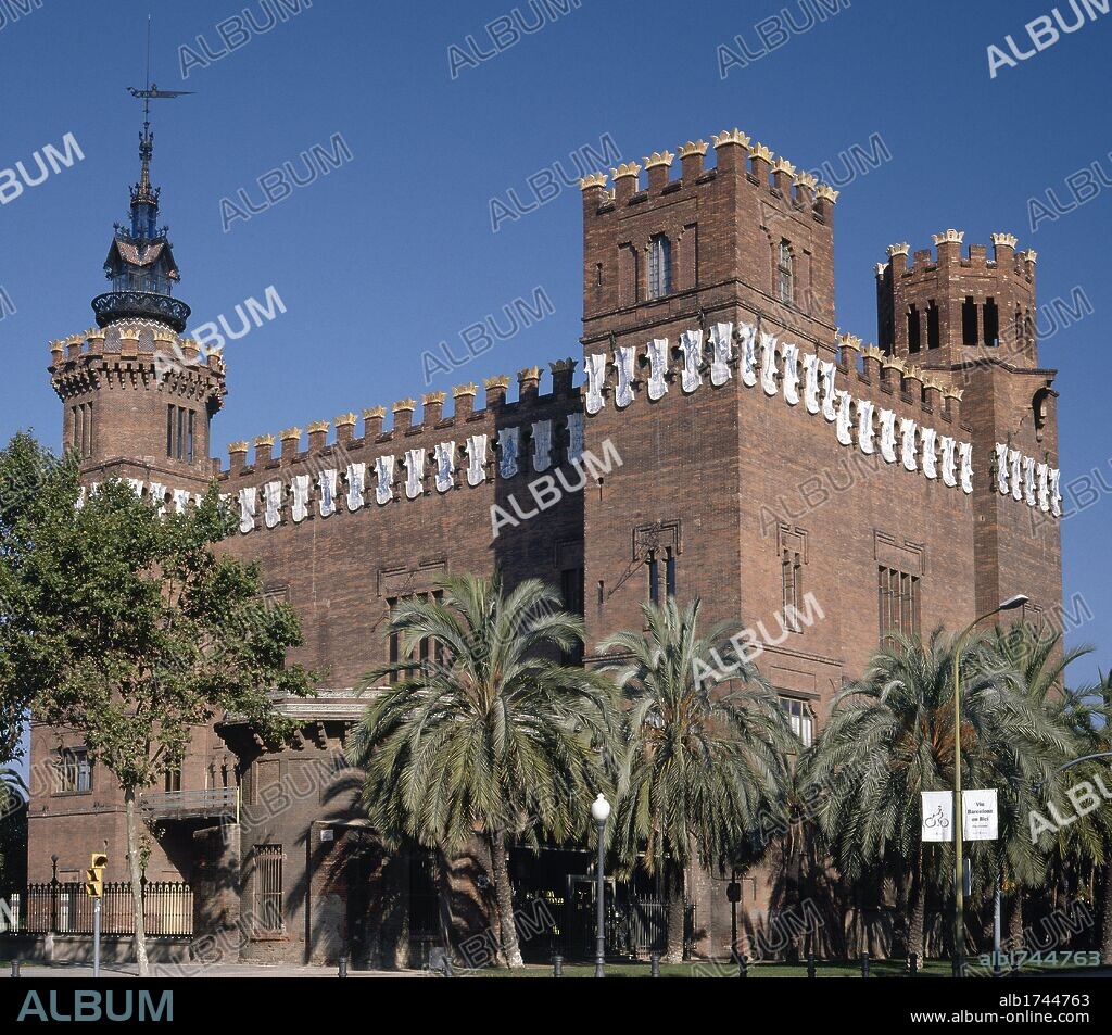 Spain. Barcelona. Natural History Museum at Three Dragons Castle building. Built by Lluis Domenech Montaner for the Universal Exhibition of 1888. Facade.