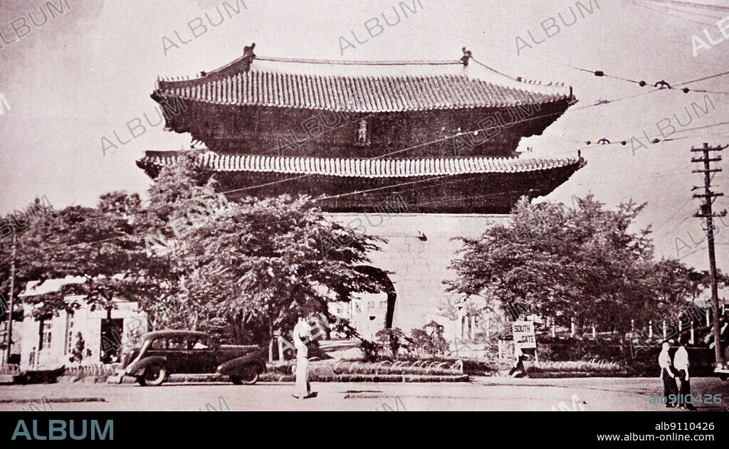 Officially known as the Sung-nye-mun Gate, the Nam-dae-mun Gate is one of the Eight Gates in the Fortress Wall of Seoul, South Korea, which surrounded the city in the Joseon dynasty. It is one of the oldest structures extant in Seoul, a typical representation of the Yi architecture. Built in 1395, when King Taejo began to build his Seoul City Wall. It is known for the historic 24-hour Namdaemun Market next to the gate.