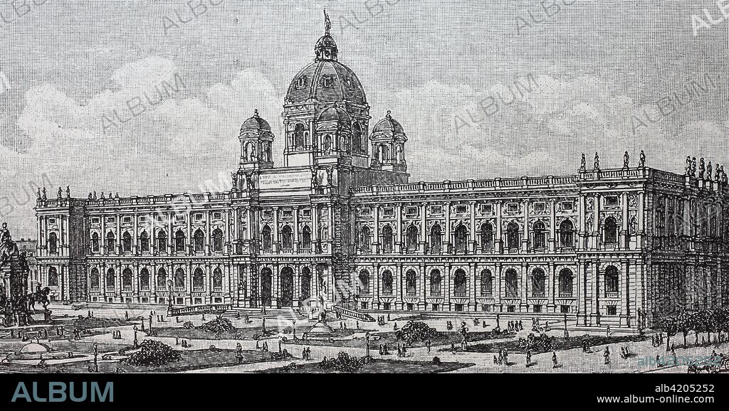 Naturhistorisches Museum Wien, Ísterreich, 1890, The Natural History Museum is a large natural history museum located in Vienna, Austria, digital improved reproduction of an original print from the year 1895.