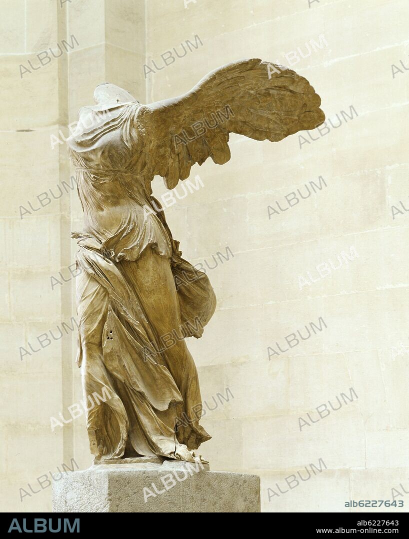 The Nike of Samothrace, goddess of victory. 
Rhodian marble statue, around 190 BCE. 
From Rhodos, Greece. 
Height 328 cm. 
MA 2369.