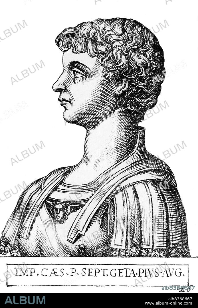 Geta (189-211 CE) was the younger son of Emperor Septimius Severus, born in Rome during the reign of Emperor Commodus. Geta fought often with his older brother Caracalla, and would require the mediation of their mother Julia Domna. Septimius Severus named Geta 'Augustus' in 209, making him a co-emperor alongside Caracalla, who had been named co-emperor over 10 years ago, in 198 CE.<br/><br/>. Septimius Severus died in early 211 CE, with Geta and Caracalla declared joint emperors and ordered back to Rome. Their hatred and rivalry of one another did not abate though, and there were even talks about splitting the empire in two halves so that they could rule peacefully, before their mother talked them out of it. The situation became so hostile that Carcalla tried to unsuccessfully murder Geta once, before finally succeeding a second time when he had his mother arrange a peace meeting and having his centurions murder Geta in his mother's arms.<br/><br/>. After Geta's death, Caracalla had him declared 'damnatio memoriae', with every statue, portrait or painting of him destroyed, and his very name was banned from being spoken or written. Over 20,000 people were killed on Caracalla's orders after he attempted to remove any political enemies and those he considered allies of Geta.