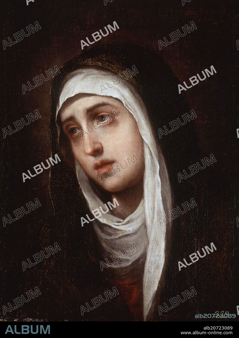 BARTOLOMÉ ESTEBAN MURILLO. 'Mater Dolorosa', 1660-1670, Spanish Baroque, Oil on canvas, 52 cm x 41 cm, P00977.