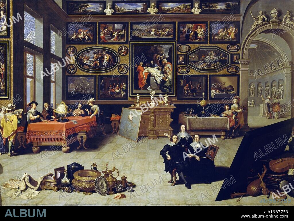 An Antwerp collector's studio, by Cornelis de Baellieur (1607-1671), 73x185 cm.