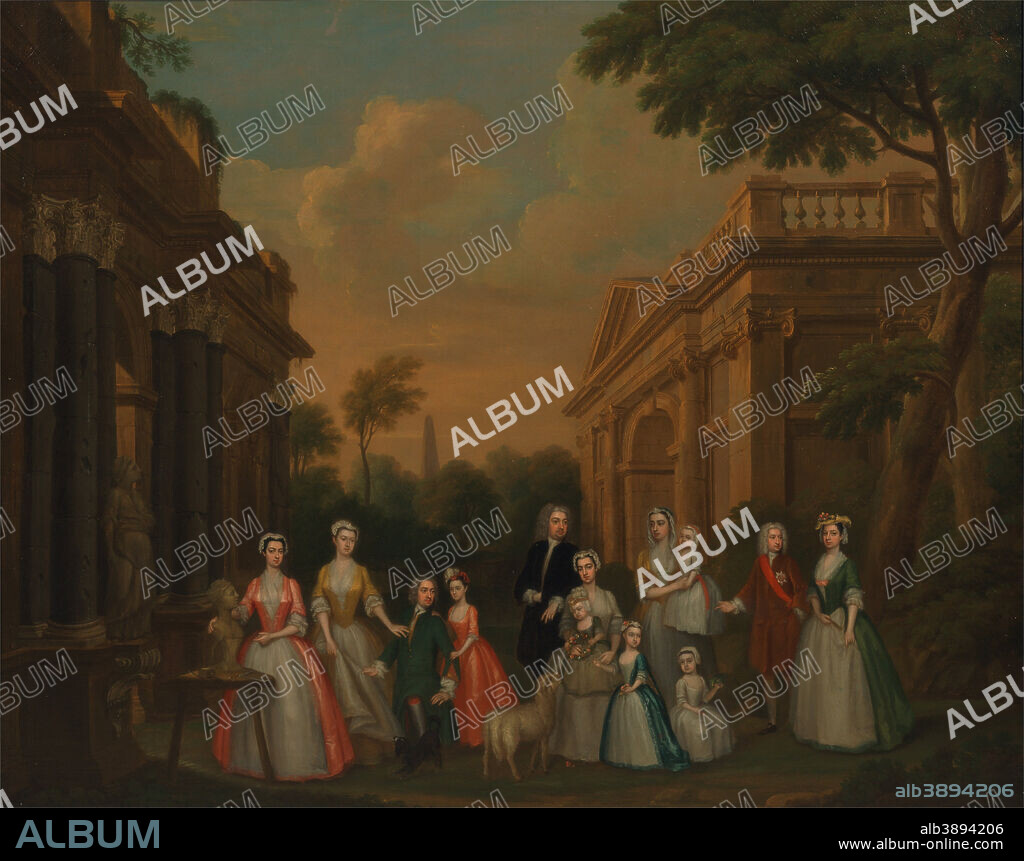 CHARLES PHILIPS. The Watson-Wentworth and Finch Families. Date/Period: Ca. 1732. Painting. Oil on canvas. Height: 1,003 mm (39.48 in); Width: 1,245 mm (49.01 in).