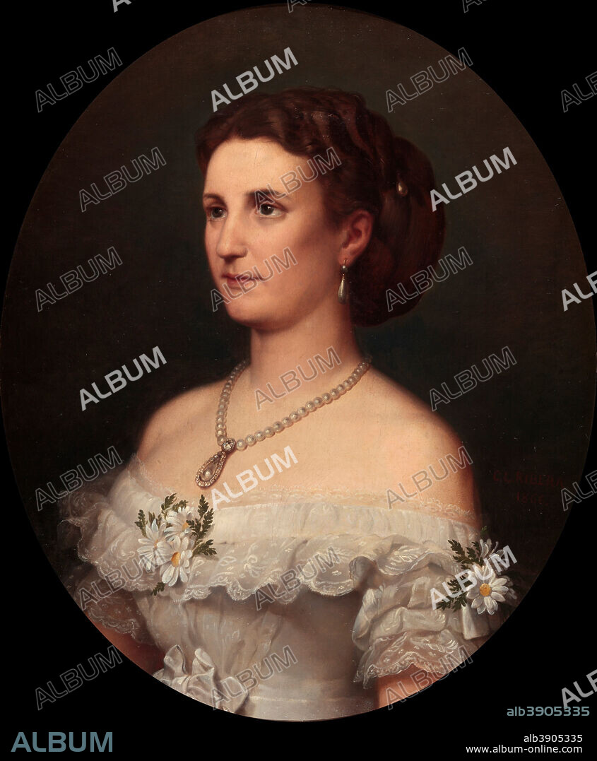 CARLOS LUIS DE RIBERA Y FIEVE. María Leonor de Salm-Salm, duquesa de Osuna. Date/Period: 1866. Painting. Oil on canvas. Height: 69 cm (27.1 in); Width: 57 cm (22.4 in).
