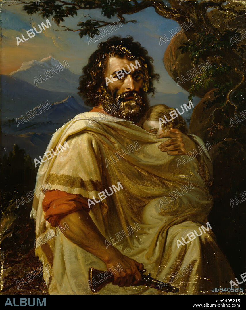 Robert Wilhelm Ekman, 13.8.1808, Uusikaupunki, 19.2.1873, Turku, Italian Man with a Child, 1860, 43 × 36 cm, oil, oil on canvas.