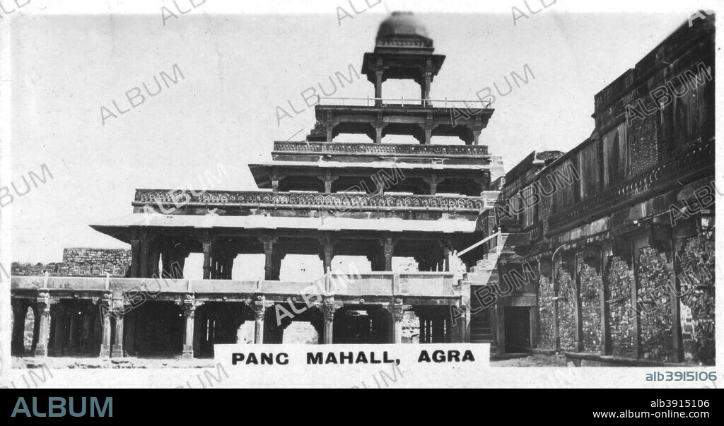 Panch Mahal, Fatehpur Sikri, Agra, India, c1925. The 16th-century Mughal Panch Mahal (Palace of 5 storeys). Cigarette card produced by the Westminster Tobacco Co Ltd, Indian Empire, 2nd series.