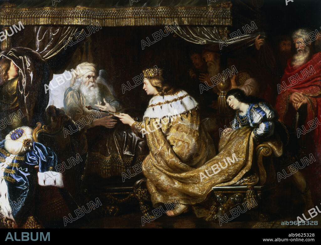 CORNELIS DE VOS. 'David Presenting the Sceptre to Solomon', early 17th century. King David, on his deathbed, passing the sceptre of the kingdom of Israel to his son, Solomon.