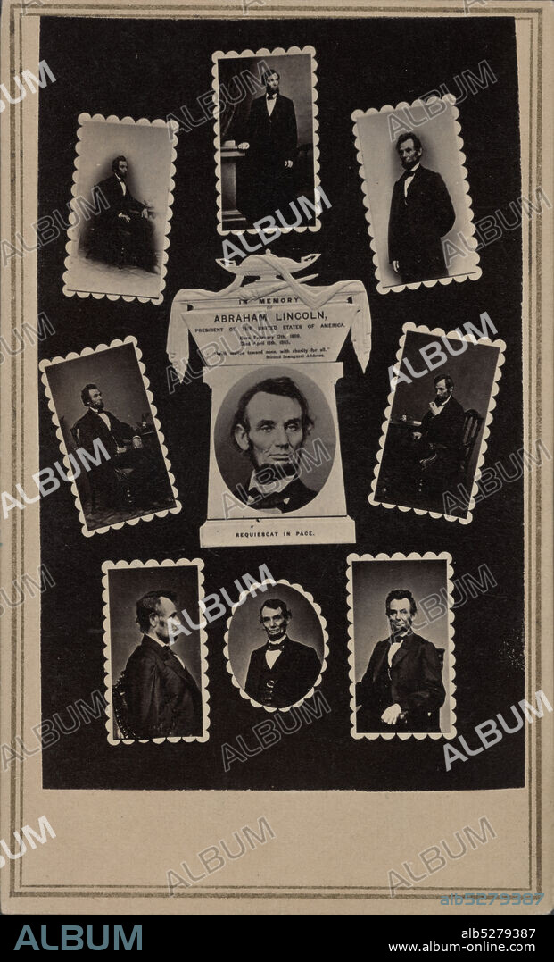 In memory of Abraham Lincoln, President of the United States of America. Born February 12, 1809. Died April 15, 1865. 'With malice toward none, with charity for all.' Second Inaugural Address, still image, Photographs, 1865.