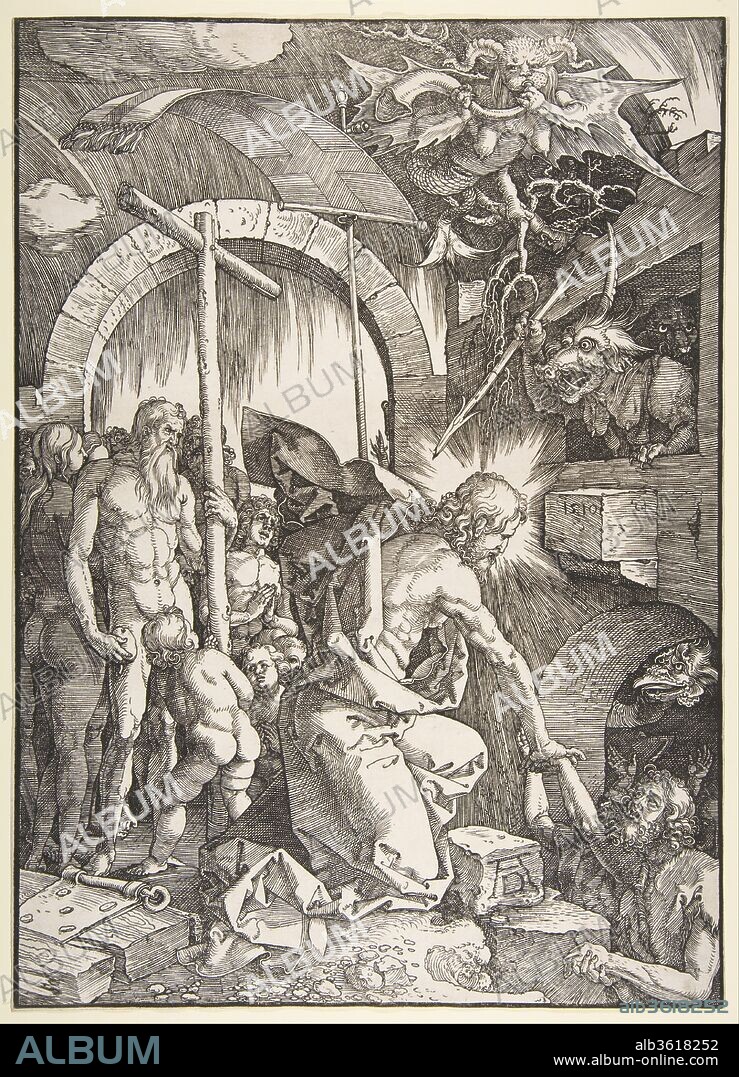 ALBRECHT DÜRER. Christ Descending into Hell. Artist: Albrecht Dürer (German, Nuremberg 1471-1528 Nuremberg). Dimensions: Sheet: 15 1/2 x 11 1/8 in. (39.4 x 28.3 cm). Date: n.d..